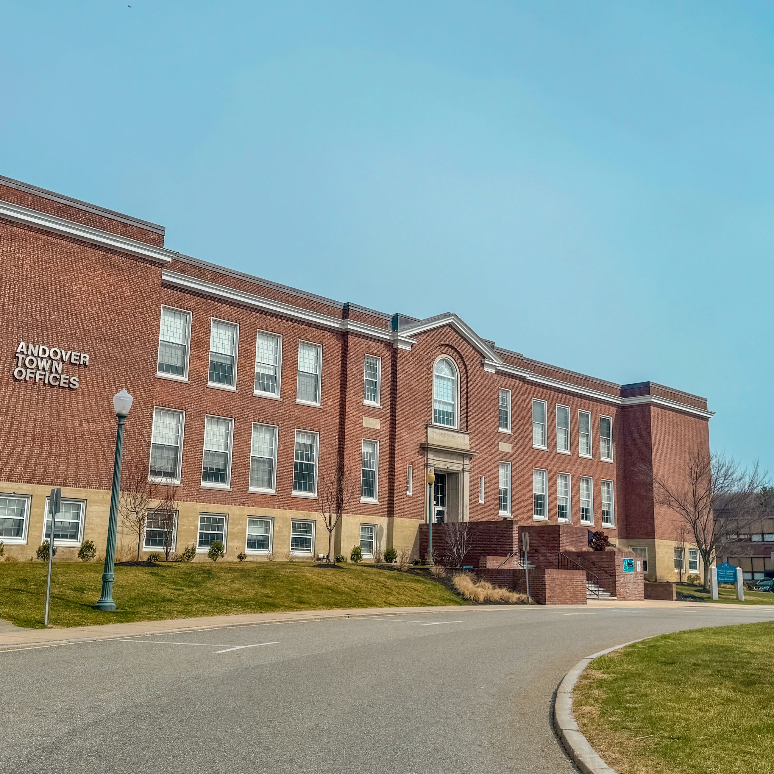 The front facade of Andover Town Offices