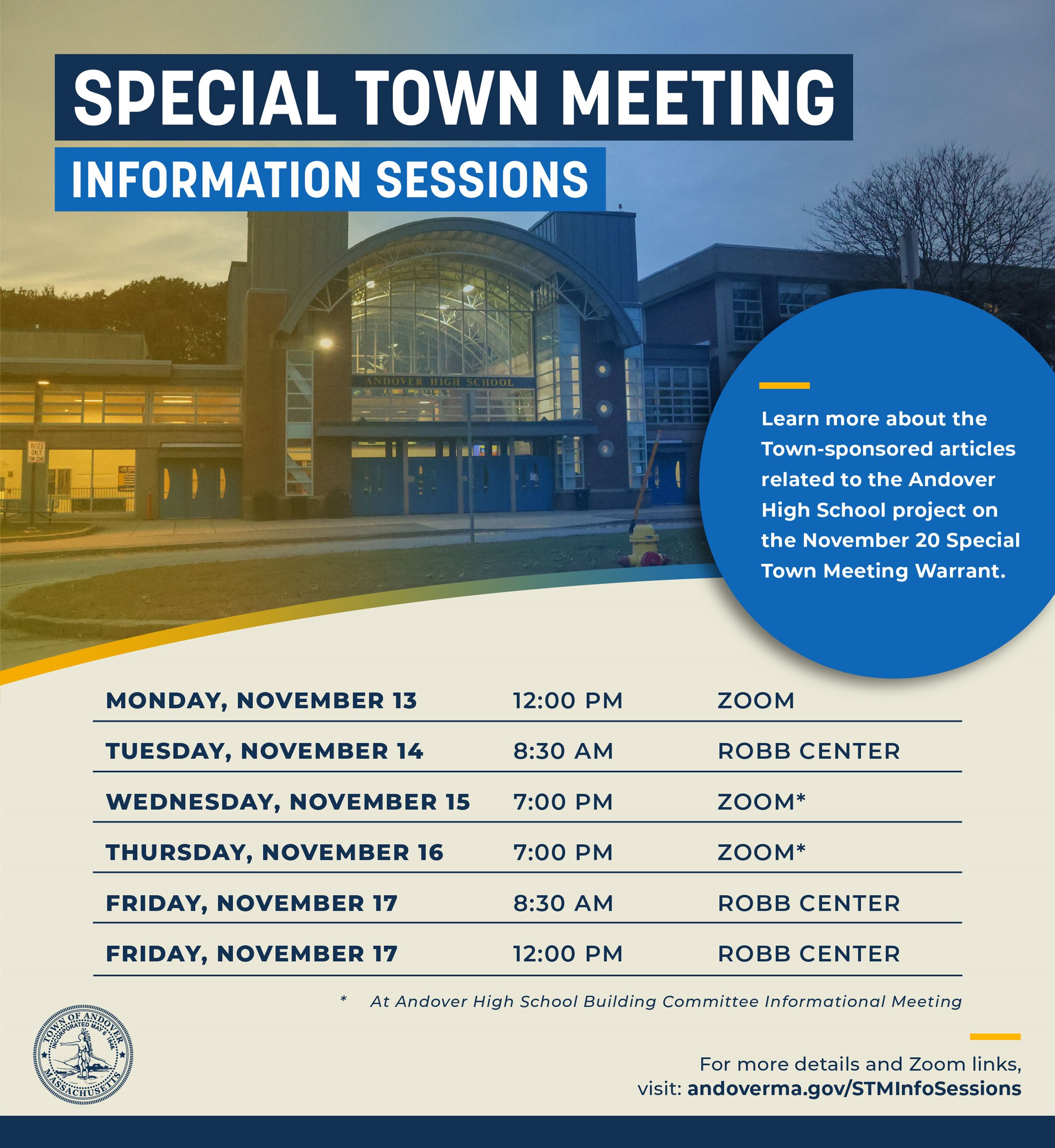 Special Town Meeting 2023 Info Sessions